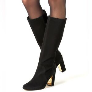 Anne Klein Akneta Black Suede Heeled Boots Size 7.5 Woman’s